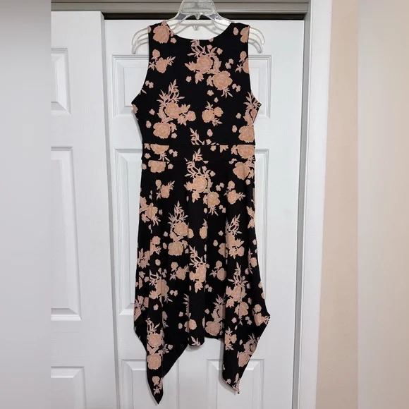 Pact Twilight Pink Floral Black Dress - Size Large - Picture 8 of 10